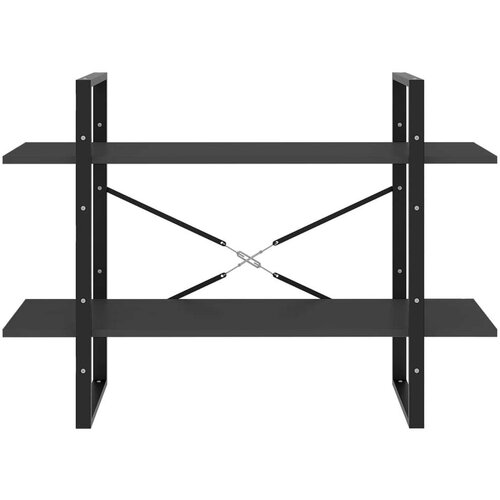 VidaXL Knjižna omara 2-nadstropna siva 100x30x70 cm iverna plo&amp;scaron;ča Slike