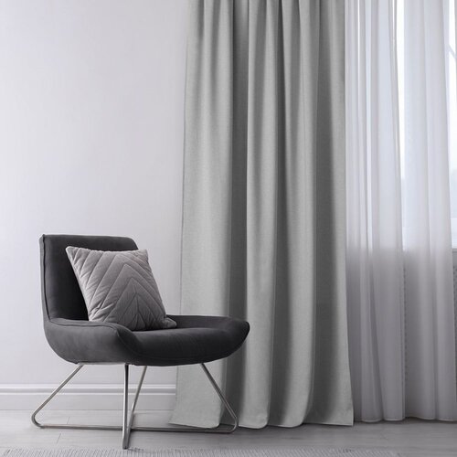  Curtain CARMENA color gray style classic dragon tape transparent 5 cm braid 300x270 HOMEDE Slike
