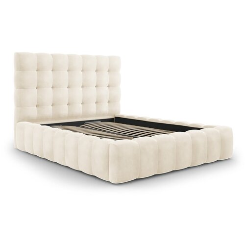 Cosmopolitan Design Bež tapecirani bračni krevet s prostorom za odlaganje s podnicom 140x200 cm Bali – Cijene