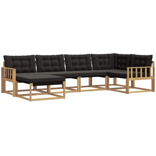 vidaXL Zunanja garnitura za sedenje z blazino 6 pcs Bela in črna, (5000271083) Cene