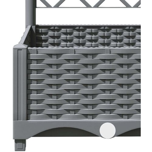 VidaXL Vrtna sadilica s re&amp;scaron;etkom svjetlosiva 80x40x121 5 cm PP Slike