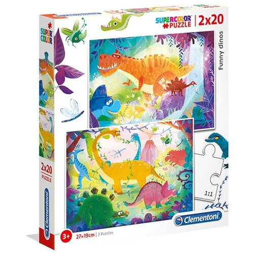 Clementoni Puzzle 2X20 Funny Dinos Cene
