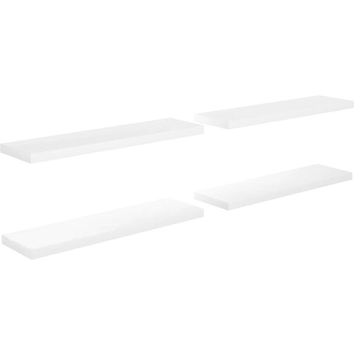 Maison Chic 4 kosi Lebdeče Stenske Police - Viseče police sijaj bele 90x23,5x3,8 cm MDF, (21793523) Cene