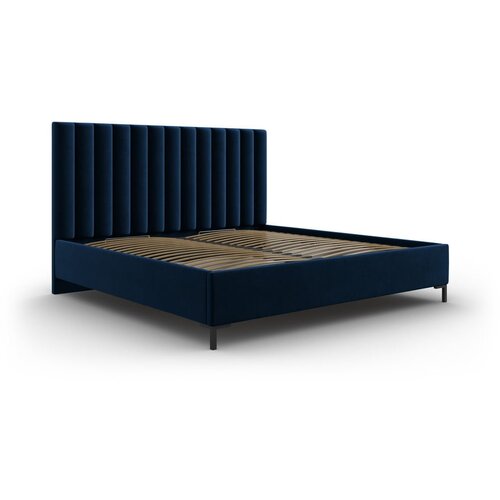Mazzini Beds Tamno plavi tapecirani bračni krevet s prostorom za odlaganje s podnicom 200x200 cm Casey – Cijene