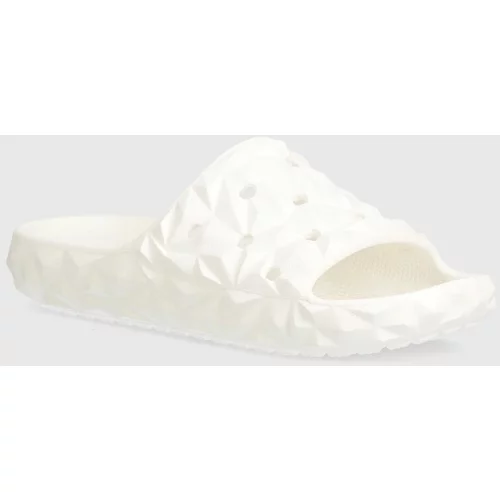 Crocs Natikači Classic Geometric Slide v2 ženski, bela barva, 209608