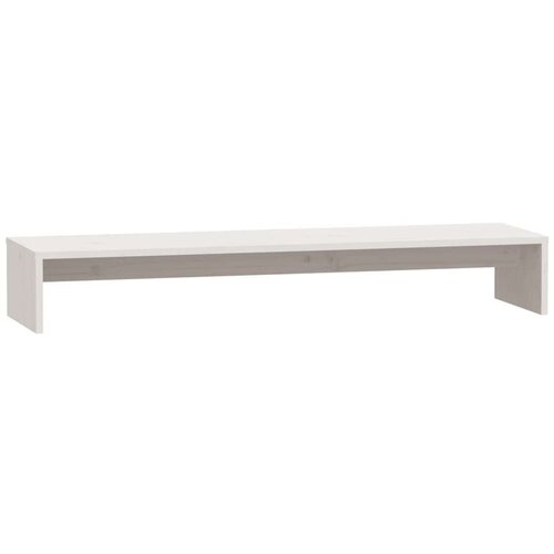 VidaXL Stojalo za zaslon belo 100x27x15 cm trdna borovina Slike