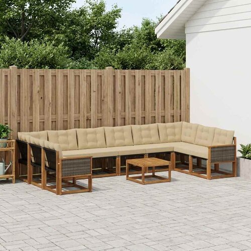  Set vanjskih sofa 11 kom. Prirodna i bež Cijene