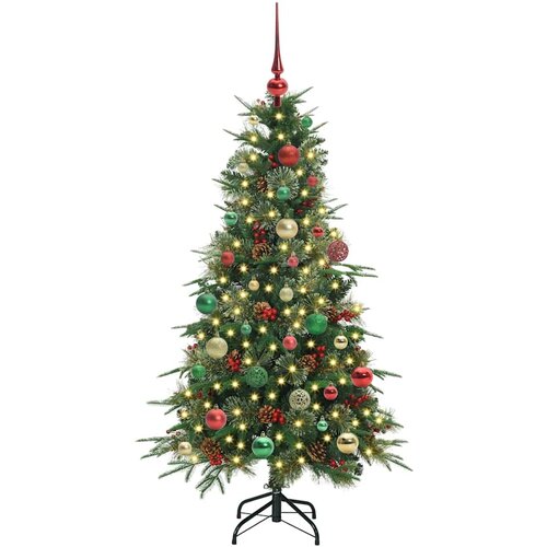  Umjetno božićno drvce s nogom s stalakom Zelena 150 cm PE i PVC Slike
