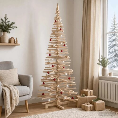  Drveno božićno drvce KOTKA 240 cm Masivna borovina Prirodno - 240 cm Prirodna (neobrađena) Slike