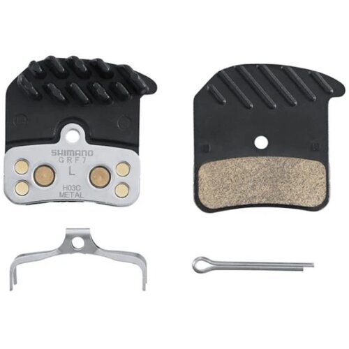 Shimano pločice za disk metal pad w/ fin H03C pad spring w/split pin 1 par indpack IBPH03CMFA Slike