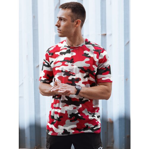 DStreet Men&amp;#039;s Red Camouflage T-Shirt Slike