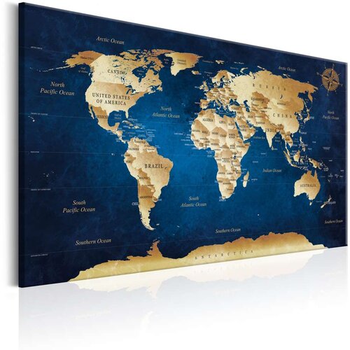  Slika - World Map: The Dark Blue Depths 90x60 Slike