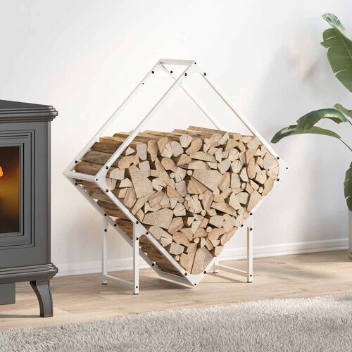 vidaXL stojalo za drva belo 80x25x80 cm hladno valjano jeklo Cene