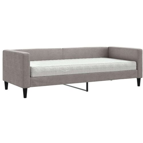 VidaXL dnevni krevet s madracem smeđesivi 80 x 200 cm od tkanine Slike