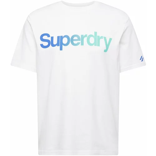 Superdry Majica plava / akvamarin / bijela