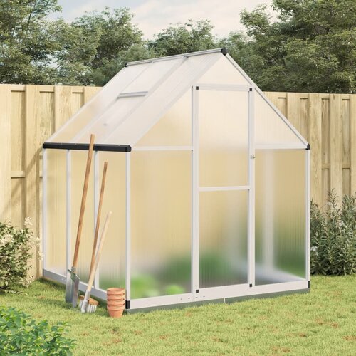 The Living Store Rastlinjak z okvirjem srebrn 169x169x202 cm aluminij - Rastlinjak, (21618273) Cene