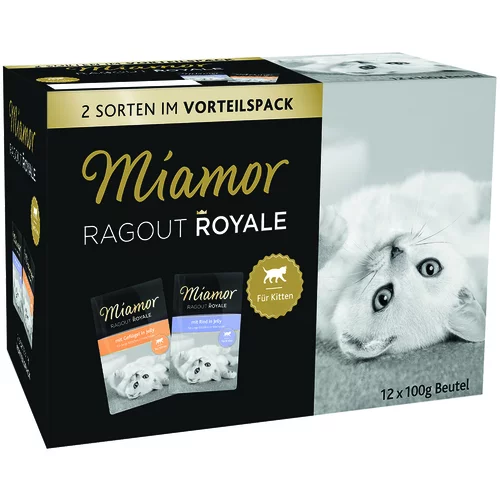 Miamor Prednostni paket Ragout Royale v želeju Kitten 12 x 100 g - Perutnina in Govedina v želatini