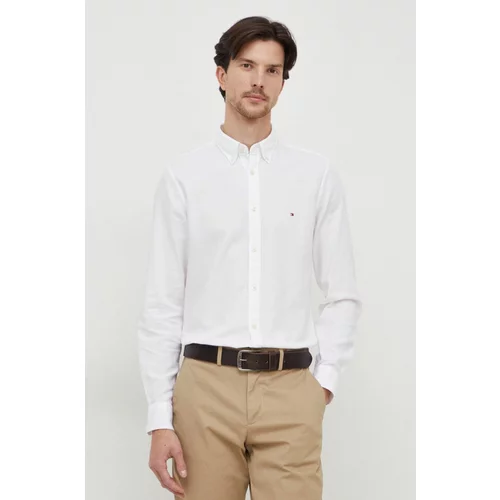 Tommy Hilfiger Bombažna srajca moška, bela barva