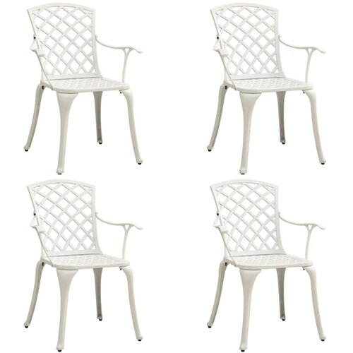  5-dijelni bistro set od lijevanog aluminija bijeli Slike
