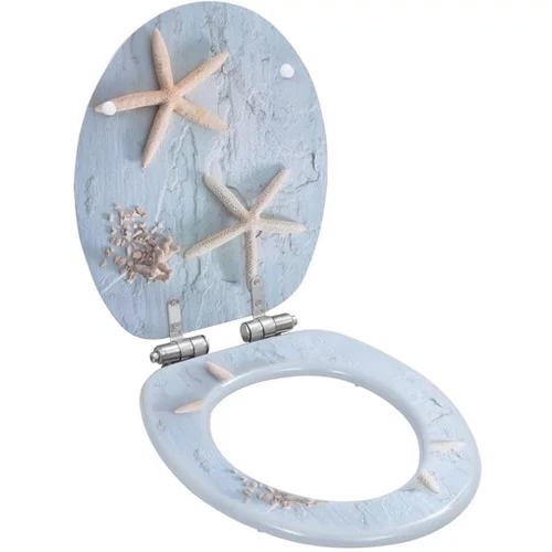 Deska za WC školjko počasno zapiranje MDF dizajn morske zvezde
