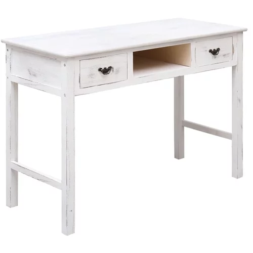  Konzolna mizica antično bela 110x45x76 cm les