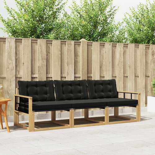  Set vanjskih sofa 3 kom. Bijela i crna Cene