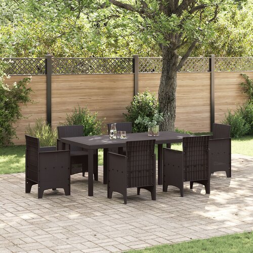 VidaXL Vrtna Miza Rjava 200x100x73 cm Poly Rattan Slike