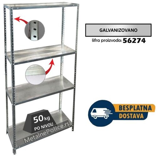  Polica metal-metal 150x75x30cm 4x50kg š Cene