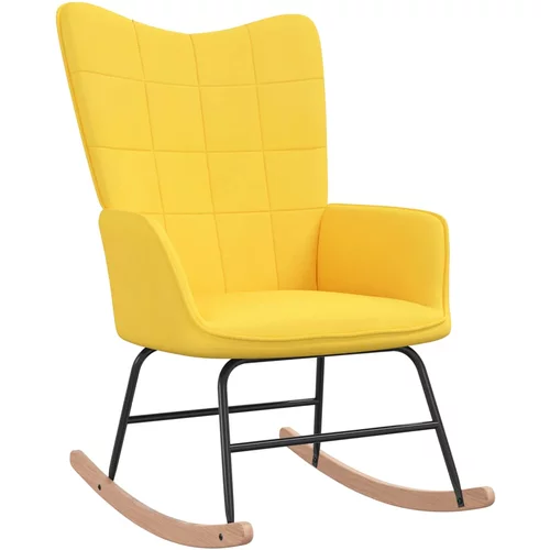 vidaXL Gugalni stol gorčično rumeno blago, (20935105)