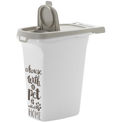 Moderna Kanta za čuvanje granulirane hrane Trendy Story Pet Wisdom, 10l, Sivo-bela Cene