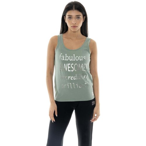 Leone 1947 Majice brez rokavov Woman Tank Spring Vibes Zelena Cene