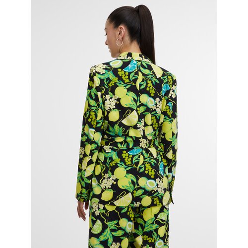 Orsay Black & Yellow Women's Patterned Blazer - Women's Cene