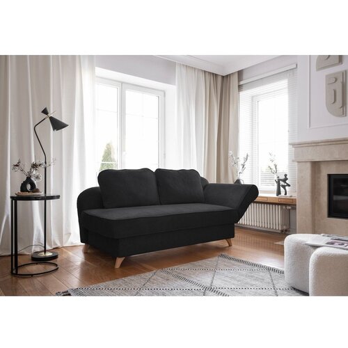 Miuform Antracitno siv ležalnik iz rebrastega žameta (desni kot) Chic Charlotte &amp;ndash; Slike