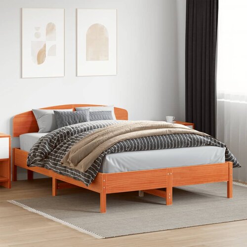 Furnova Posteljni okvir brez vzmetnice vo&amp;scaron;č. rjav 150x200 cm borovina, (21942244) Slike