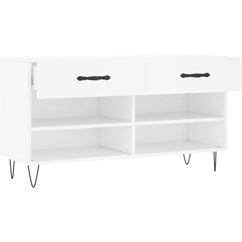  Klupa za cipele bijela 102 x 35 x 55 cm od konstruiranog drva Slike