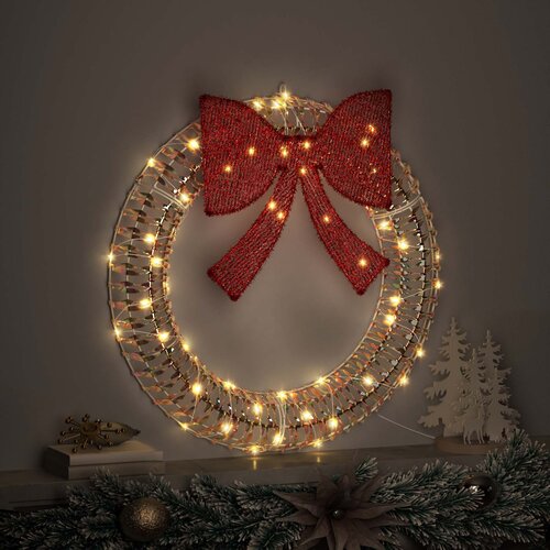  Vijenac s 60 LED svjetlima Topla bijela 76 x 76 x 8 cm PET Slike