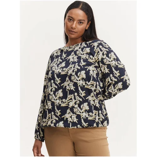 Fransa White-blue floral blouse - Women