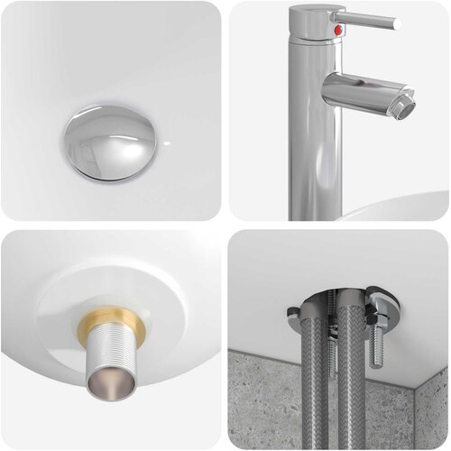  Umivaonik s policom Betonska siva 49,5 x 44,5 x 65 cm Slike
