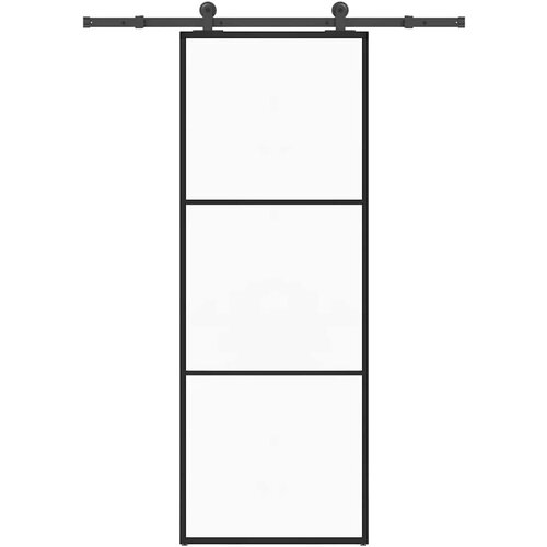 Furnova Drsna vrata z opremo 76x205 cm ESG steklo in aluminij, (21945184) Cene