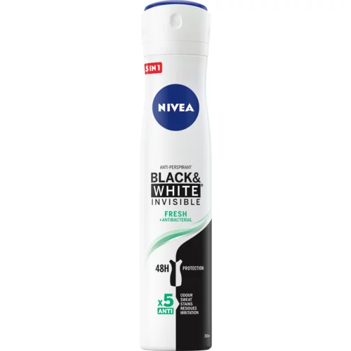 Nivea Black & White Invisible Fresh 48h antiperspirant deodorant v spreju 200 ml za ženske