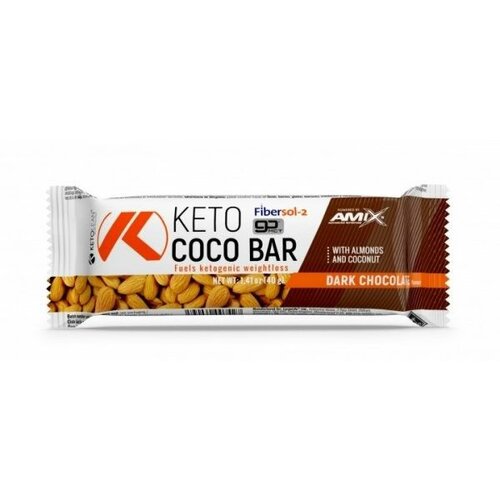 AMIX KetoLean Keto Coco Bar 40g Crna Čokolada Slike