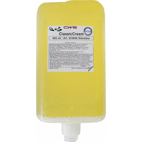 CWS Kremno milo Classic Cream, DE 12 plastenk po 0,5 l, rumene barve, z vonjem limone