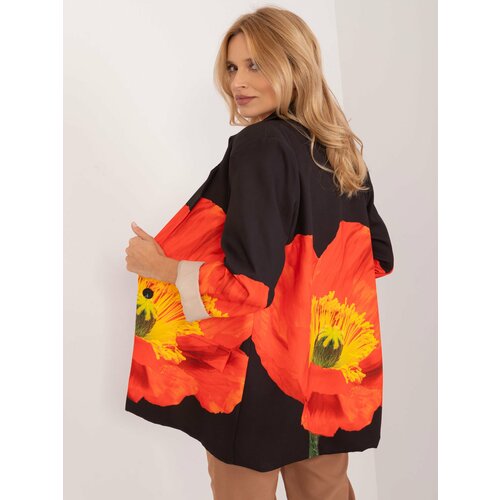 Fashion Hunters Black jacket with floral print Slike