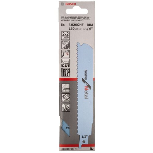 Bosch list univerzalne testere S 926 CHF Heavy for Metal - pakovanje 5 komada - 2608657397 Cene