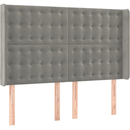 Maison Chic vzglavna omarica - nočna omarica - posteljna omarica z u&amp;scaron;esi svetlo sivo 147x16x118/128 cm žamet, (21707781) Slike