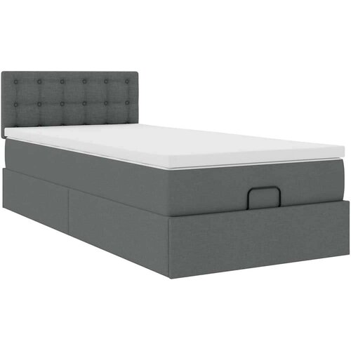 VidaXL otomanski okvir kreveta s madraca tamnosivi 80x200cm od tkanine Slike