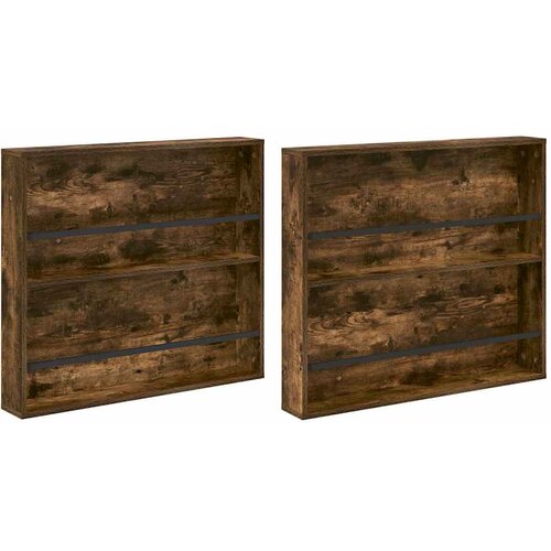  Polica za časopise Zidne 2 pcs Dimljeni hrast 80 x 12 x 70 cm Slike