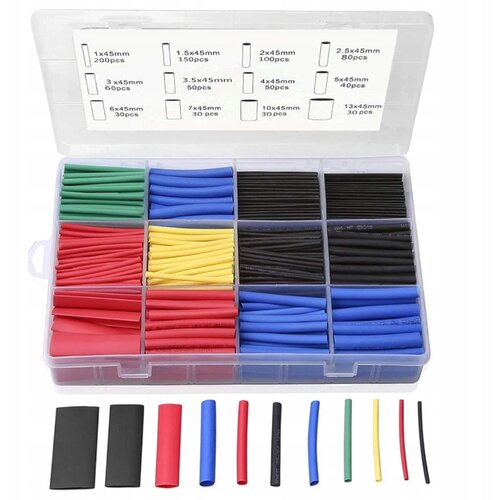 Rosfix Set Toplotno Skrčljivih Cevi 850 Kos &ndash; Poliolefinski Material, 2:1, &Oslash;1&ndash;14 mm, 5 Barv | -55 &deg;C do +125 &deg;C, (21746584) Cene