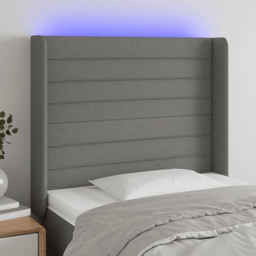  LED uzglavlje tamnosivo 103 x 16 x 118/128 cm od tkanine Cijene