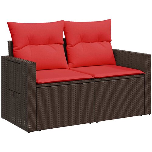  Set sofe 7 kom. Smeđa i crvena 234 x 234 x 85 cm Slike
